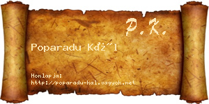 Poparadu Kál névjegykártya